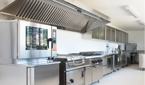 Plastics used in industrial kitchens, showcasing hygienic cladding