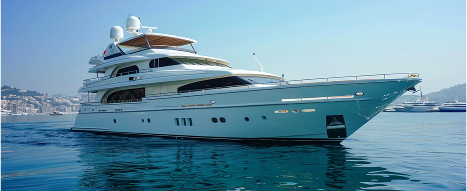 Plastics for the marine section, showcased on a yacht