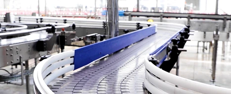 Oadby Conveyors conveyor belt with plastic side guard rails