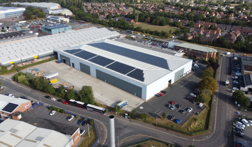 Solar panels at Oadby Plastics Head office in Leicester