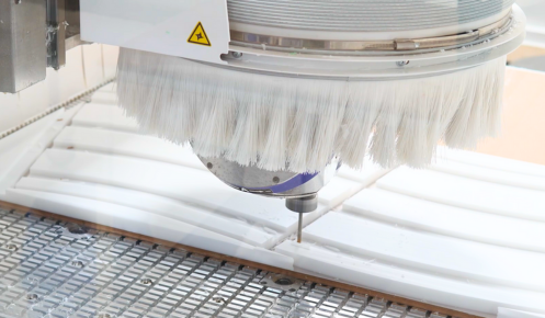 CNC Plastic Machining close-up at Oadby Plastics