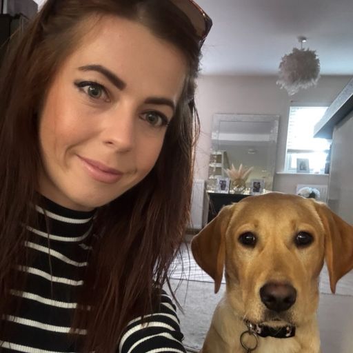 Team member and their dog of Oadby Plastics