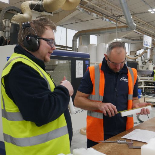 Team member working at Oadby Plastics