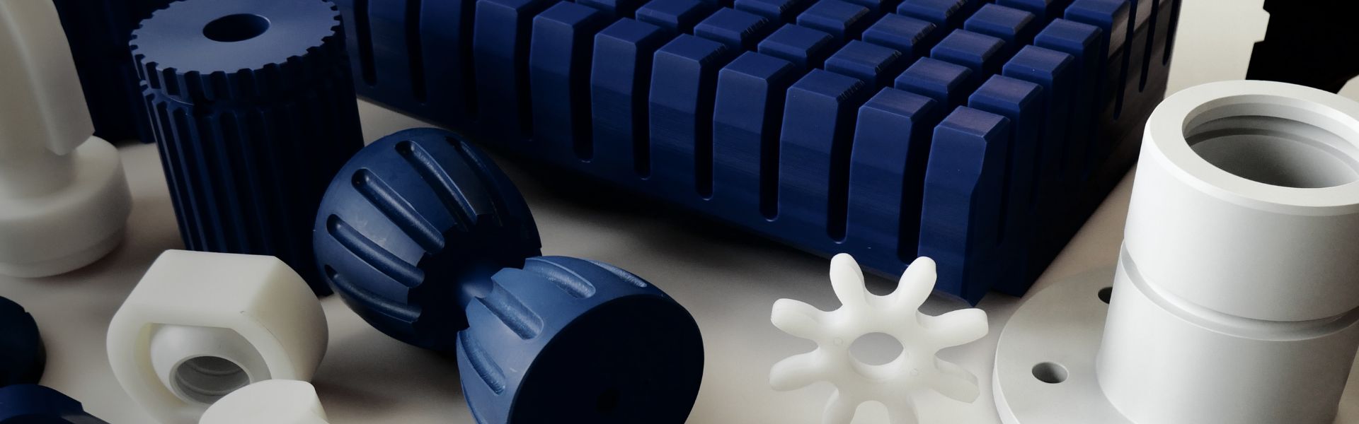 A selection of engineered plastic pieces
