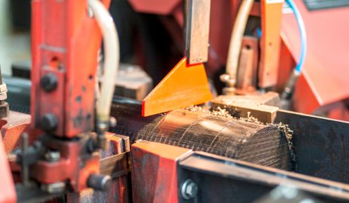 Billeting machine close-up at Oadby Plastics