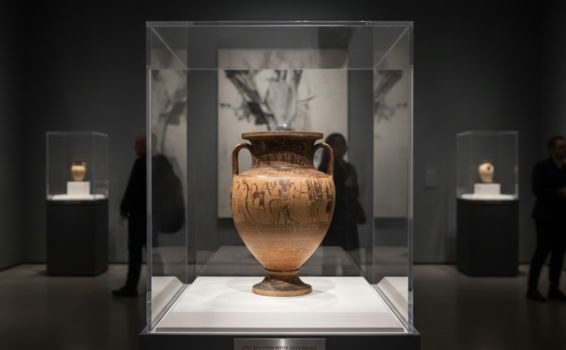 Artifact within an acrylic display case